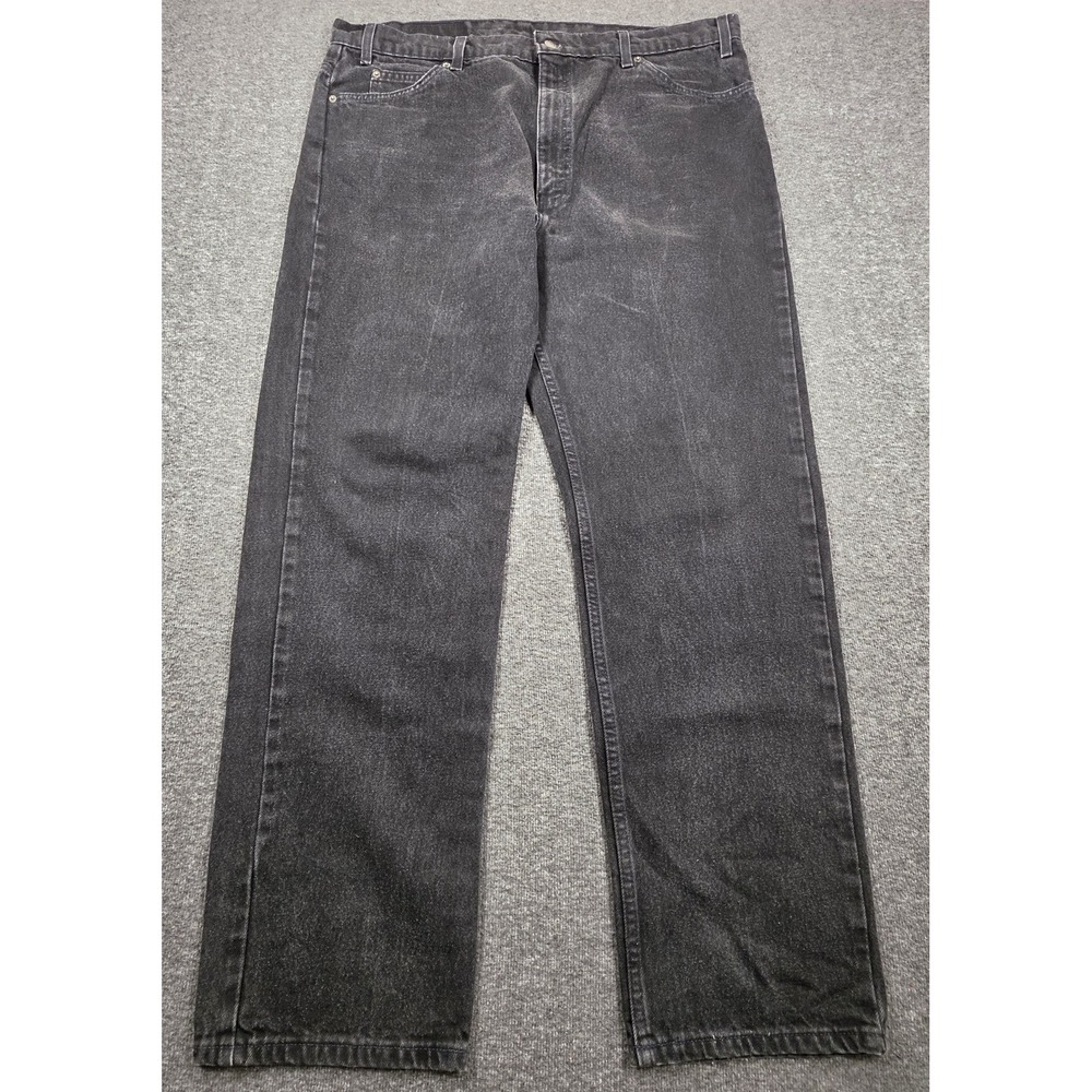 Vtg Levis 505 Orange Tab 42x30 Black Jeans Regular Straight Leg Made in USA 90s